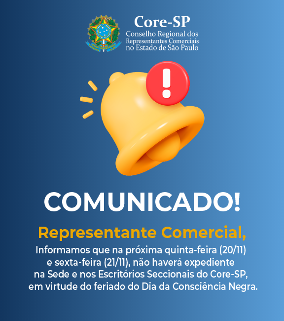 Core-SP | Conselho Regional dos Representantes Comercias do Estado de São Paulo