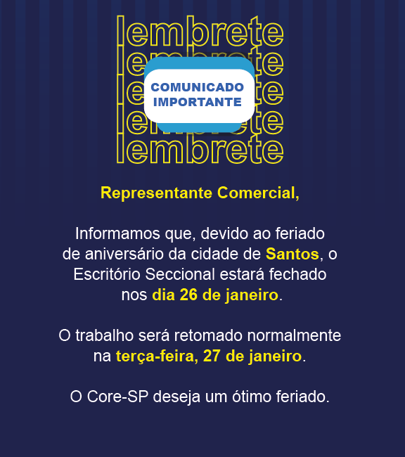 Core-SP | Conselho Regional dos Representantes Comercias do Estado de São Paulo