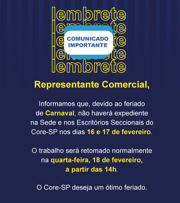 Core-SP | Conselho Regional dos Representantes Comercias do Estado de São Paulo
