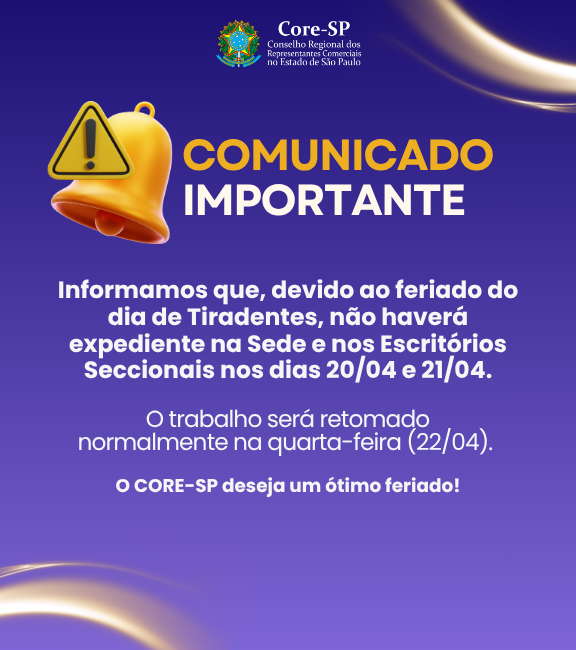 Core-SP | Conselho Regional dos Representantes Comercias do Estado de São Paulo