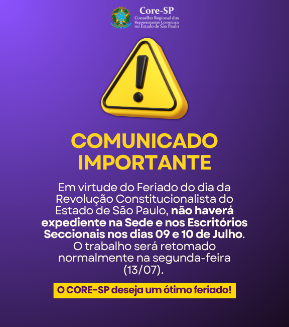 Core-SP | Conselho Regional dos Representantes Comercias do Estado de São Paulo